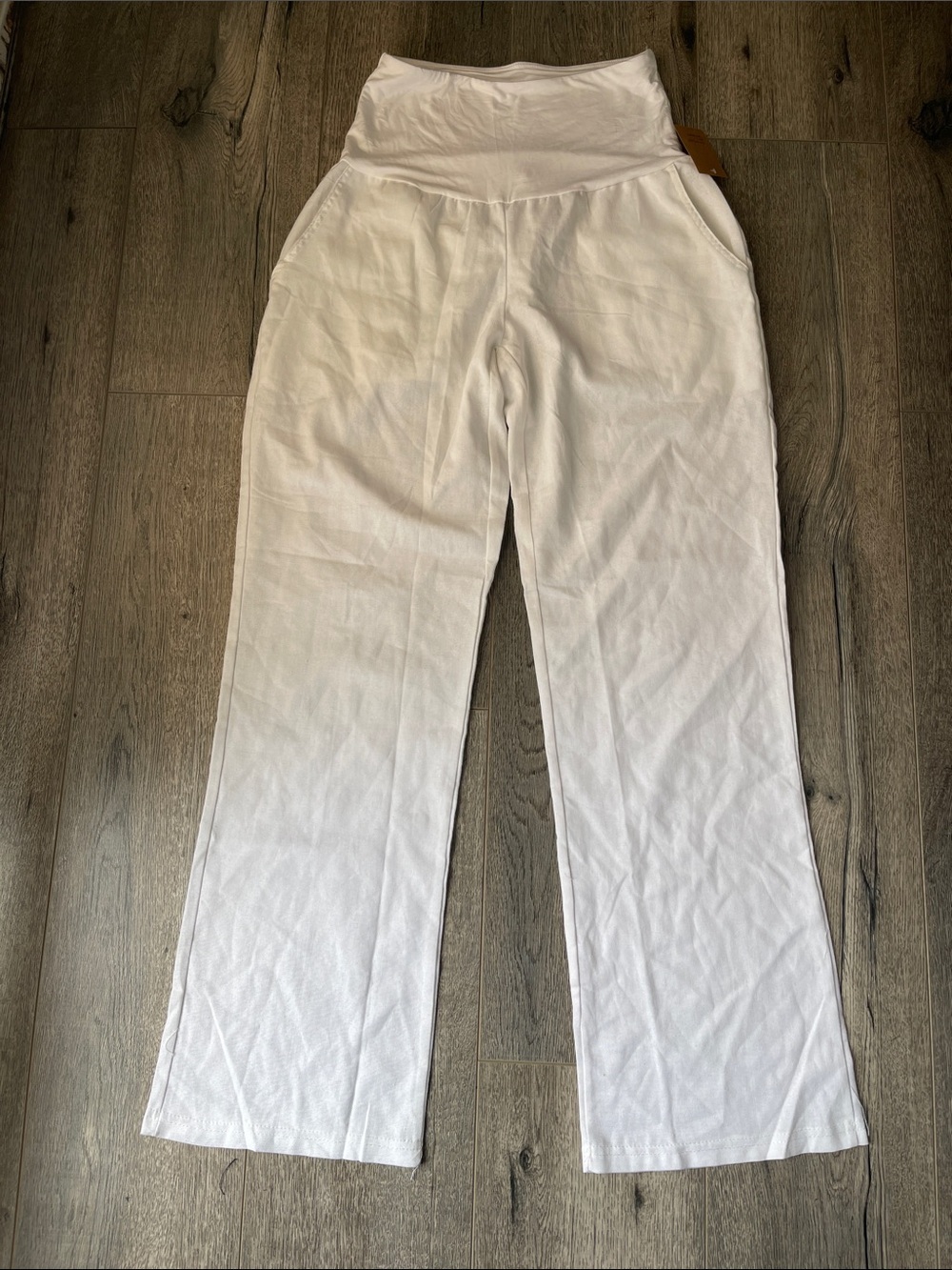 White High-Waist Comfort Trousers for Women
